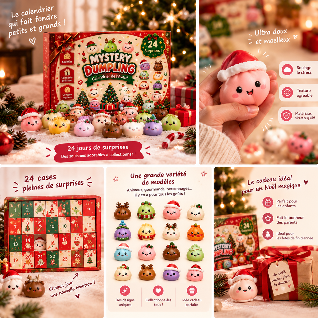 Le calendrier de l'Avent squishy en détail : 24 cases surprises, squishies tout doux et idée cadeau de Noël